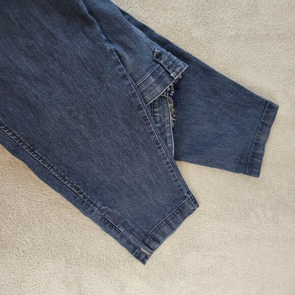 Riders Lee Womens Jeans 18 Plus Capri Zip Fly Dark Blue Denim Wash CAP39E - Picture 4 of 9